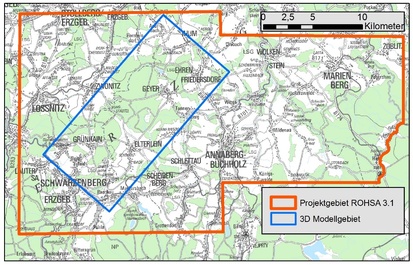 Projektgebietes ROHSA 3.1 im mittleren Erzgebirge