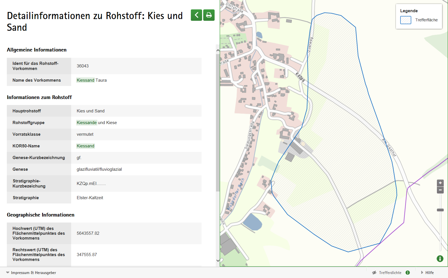 Bildschirmfoto: Deteilseite